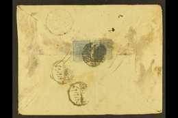 7224 1904 (March) Double Rate Cover From Gahawa (Birganj) To Kathmandu Bearing 1a Blue Recut Frame (SG 26, Scott 23, Hel - Nepal