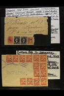 7463 1880's-1953 COVERS. An Interesting Group On Stock Pages, Inc 1880's Telegraph Receipt (faults) Bearing Four Stamps, - Philippines