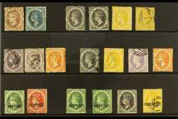 7628 1860-84 VICTORIA USED SELECTION Presented On A Stock Card. Includes 1860 Star Wmk 1d & 4d, 1864-76 P12½ Set With Sh - St.Lucia (...-1978)