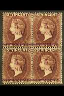 7671 1892 5d On 4d Chocolate, SG 59, Very Fine Mint BLOCK OF FOUR, The Two Lower Stamps Never Hinged. For More Images, P - St.Vincent (...-1979)