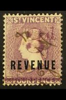 7682 REVENUE STAMP 1888 3d On 4d Lilac, Barefoot 21, Fine Used. For More Images, Please Visit Http://www.sandafayre.com/ - St.Vincent (...-1979)