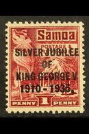 7690 1935 1d Lake Silver Jubilee, Variety "perf 14 X 14½", SG 177a, Very Fine Mint. For More Images, Please Visit Http:/ - Samoa
