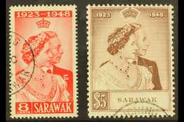 7715 1948 Silver Wedding Set, SG 165/66, Very Fine Cds Used (2 Stamps) For More Images, Please Visit Http://www.sandafay - Sarawak (...-1963)