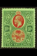 7761 1921-27 10s Red And Green On Green, SG 146, Very Fine Mint. For More Images, Please Visit Http://www.sandafayre.com - Sierra Leone (...-1960)
