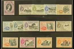 7766 1953-63 NHM COLLECTION Presented On A Stock Card That Includes The 1956-61 Definitive Set & The 1963 Opt'd £1. Love - Sierra Leone (...-1960)