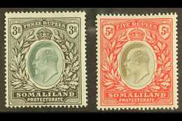 7792 1904 KEVII 3R And 5R, SG 43/44 Fine Fresh Mint. (2 Stamps) For More Images, Please Visit Http://www.sandafayre.com/ - Somaliland (Protectorate ...-1959)