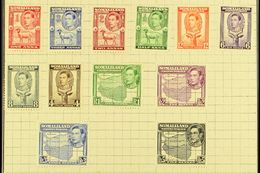 7796 1938 Geo VI Set Complete, Perforated "Specimen",, SG 93s/104s, Very Fine Mint But Affixed To UPU Page. (12 Stamps)  - Somaliland (Protectorate ...-1959)