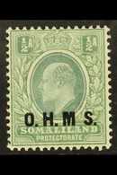 7799 OFFICIAL 1904 ½a Dull Green And Green With NO STOP AFTER "M" Variety, SG O10a, Very Fine Lightly Hinged Mint. Sismo - Somaliland (Protectorate ...-1959)