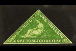 7810 CAPE OF GOOD HOPE 1855-63 1s Bright Yellow Green, SG 8, Unused, No Gum With 3 Neat Margins & Wonderful Fresh Colour - Unclassified