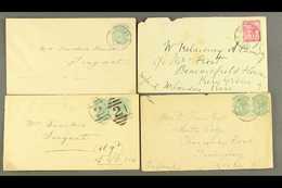 7834 NATAL 1898-1901 Group Of Four Covers, Bearing QV Stamps Cancelled At TONGAAT, HOWICK RAIL, Plus Durban And "2" Nume - Unclassified