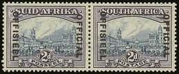 7880 OFFICIAL 1935-39  2d Blue And Violet, (SUID-AFRIKA Hyphenated, Overprint Reading Downwards), SG O23, Horiz Pair Ver - Unclassified