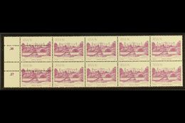 7909 RSA VARIETY 1982 9c Buildings Definitive, Left Marginal Block Of 10 With EXTRA STRIKE OF COMB PERFORATOR In Margin, - Unclassified