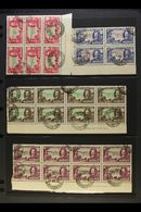 7952 1935 SILVER JUBILEE All Four Values In Blocks, Includes 1d In Corner & IMPRINT Blocks Of 6, 2d In Irregular IMPRINT - Southern Rhodesia (...-1964)