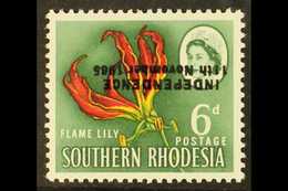 7958 1966 6d Independence Overprint INVERTED - BINDA FORGERY, SG 364, Never Hinged Mint. For More Images, Please Visit H - Southern Rhodesia (...-1964)