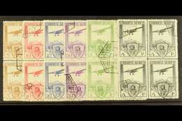 7966 1930 RAILWAY CONGRESS Airmail Set Complete, SG 547/552, In Superb Used Blocks Of 4. (6 Blks) For More Images, Pleas - Other & Unclassified