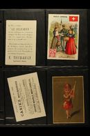 8020 STAMP DESIGNS ON ADVERTISING CARDS - CIRCA 1908 A Scarce & Attractive Group Of Colourful, Continental Advertising C - Other & Unclassified