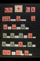 8086 1914-18 RED CROSS & WAR STAMP COLLECTION All Identified On 2 Stock Cards, An All Never Hinged Mint Or Lightly Hinge - Trinidad & Tobago (...-1961)