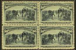 8152 1893 50c Slate Blue, "Recall Of Columbus", Sc 240, Superb Mint Block Of 4, Appears NHM But With Trace Of Previous H - Other & Unclassified