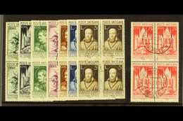 8176 1936 Catholic Press Complete Set In BLOCKS OF FOUR, Mi 51/8, Very Fine Used (8 Blocks / 32 Stamps). For More Images - Other & Unclassified