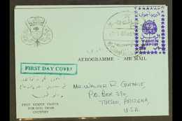 8202 ROYALIST 1966 (21 Jan) 10b Violet Handstamp (as SG R130/134) On Blue Aerogramme Addressed To The USA And Cancelled  - Yemen