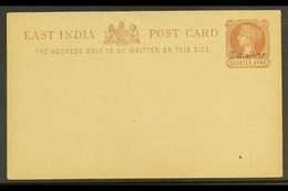 8219 POSTAL STATIONERY 1895 ¼a Brown On Buff East India Ps Card Overprinted "Zanzibar" In Black, H&G 1a, Fresh Unused. F - Zanzibar (...-1963)