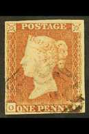 8277 1841 1d Red- Brown 'OD'  From 'Black' Plate 9, SG 7, Very Fine Used With 4 Margins & Light MC Cancellation. Lovely  - Other & Unclassified