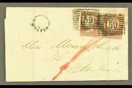 8288 1851 (11 Oct) Wrapper From Glasgow To Edinburgh Bearing Pair Of 1841 1d Red Imperfs (1d Postage + 1d Express Fee) W - Other & Unclassified