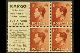 8370 BOOKLET PANES WITH ADVERTISING LABELS 1½d Red Brown Booklet Panes Of 4 With 2 Advertising Labels (KARGO),  SG Spec. - Unclassified