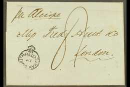 8393 BUENOS AYRES 1850 Entire Addressed To London, Bearing "Paid At Buenos Ayres" CROWN-CIRCLE HANDSTAMP, SG CC1, And Ma - Other & Unclassified