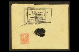 8404 LUNDY 1936 (August) Cover To Bideford Bearing GB KGV 1½d And Inscribed "AIR MAIL URGENT"; On Reverse Lundy ½ Puffin - Other & Unclassified