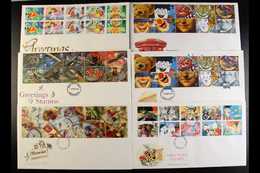 8413 1989-1997 GREETINGS Complete Run Of Illustrated And Unaddressed FDC's, All (including Scarce 1989) Complete Se-tena - FDC