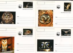 MORDAVIA WWF POSTCARDS(4) With OWLS. - Lettres & Documents