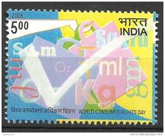 INDIA, 2006, World Consumer Rights Day, MNH, (**) - Neufs