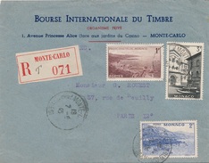 Lettre Recommandée Monaco Bourse Du Timbre - Lettres & Documents