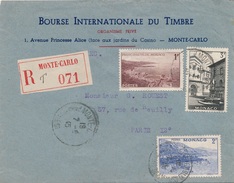 Lettre Recommandée Monaco Bourse Du Timbre - Cartas & Documentos