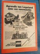 AGRANDIS TON LEGOLAND   -  Pour  Collectionneurs ... PUBLICITE  Page De Revue Des Années 70 Plastifiée Par Mes Soins , - Catalogues