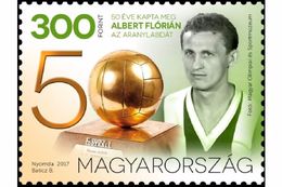 HUNGARY 2017 PEOPLE Footballers. 50 Years Since Winning The Golden Ball By FLORIAN ALBERT - Fine Stamp MNH - Nuevos