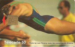 CARTE°-PUBLIC-MONACO-50U-MF39-GEM B-05/96-NATATION-Série 6003-UTILISE-BE - Monace