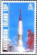 SPACE ROCKET-IGNITION-LIFT OFF-RE ENTRY & SPLASH DOWN-SET OF 4-ASCENSION ISLANDS-MNH-H1-507 - Océanie