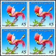 BIRDS-RAGGIAN BIRD OF PARADISE-HIGH VALUE-BLOCK OF 4-MNH-H1-513 - Pics & Grimpeurs