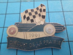 Pin713f Pin's Pins : BEAU ET RARE : AUTOMOBILES / CAEN 1991 CIRCUIT DE LA PRAIRIE DRAPEAU A DAMIERS - Rallye