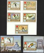 Tchad 1972 / Olympic Games Sapporo / Skiing, Skating, Luge, Ice Hockey, Bobsled / MInt Block + Stamps IMPERFORATED - Winter 1972: Sapporo