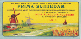 Olne - Prima Schiedam / Jenever - Genièvre - Pondcuir - R.C.Lg.2428 - Liège. Moulin / Molen Belgique - Alcoholes Y Licores