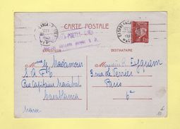 Casablanca Postes Avion - Surtaxe Aerienne Perçue 1fr - Entier Type Petain - 1942 - 1960-.... Lettres & Documents