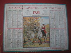 ALMANACH DES POSTES ET DES TÉLÉGRAPHES (Oller)  1938 - Promenade à Cheval. - Grand Format : 1921-40