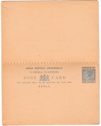 Gambia Halfpenny Victoria - Post-card CP 2 -   Stationery Ganzsache Entier - Gambie (...-1964)