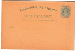 Zuid-Afrik Republiek - Post-card CP 3 -   Stationery Ganzsache Entier - Afrique Du Sud - South Africa - New Republic (1886-1887)