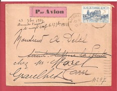 Y&T N°140 BIZERTE    Vers  FRANCE 1932 2 SCANS - Briefe U. Dokumente