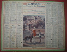 ALMANACH DES POSTES ET DES TÉLÉGRAPHES (oberthur)  1933 -  Les Trois Amis (Beuzons Illustrateur) - Grand Format : 1921-40