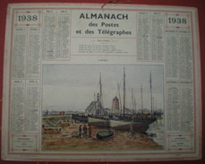 ALMANACH DES POSTES ET DES TÉLÉGRAPHES (oberthur)  1938 -  Camaret, Bateaux De Pêche. - Grand Format : 1921-40